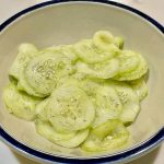 cucumber salad in a bowl