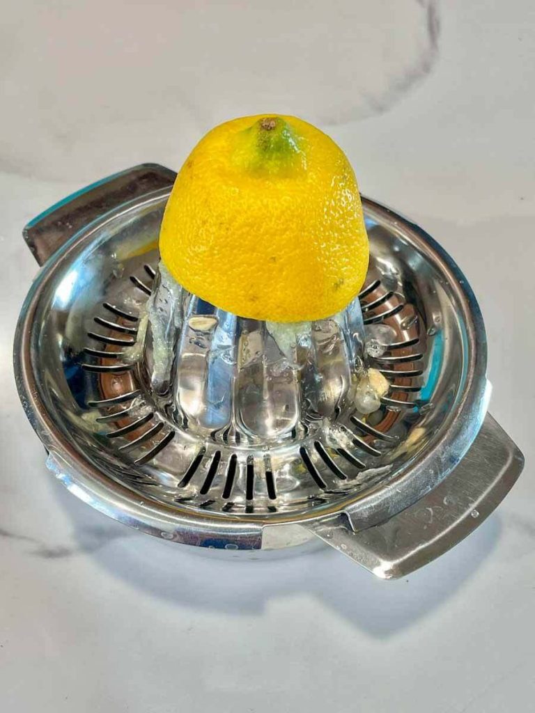 lemon on a juicer to make homemade dairy free egg free apple pie