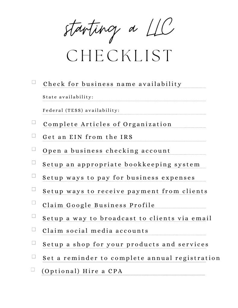 how to create an LLC