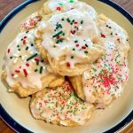 ricotta cheese cookies on a blue plate